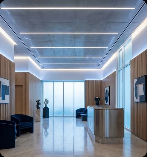 Retail interior with ambient lighting