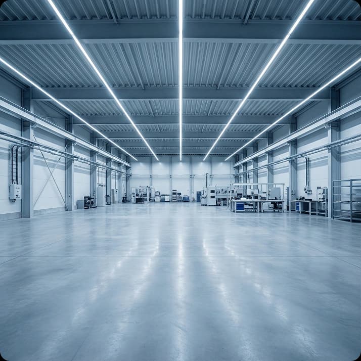 Energy efficient LED lighting in industrial facility