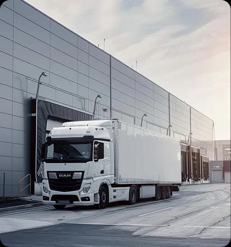 Direct delivery truck at industrial facility